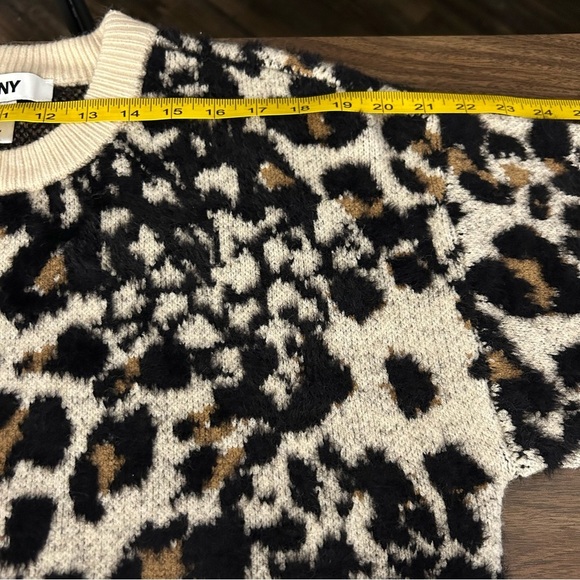 DKNY Women's Leopard Print Sweater - Black and Cream M - Picture 7 of 10